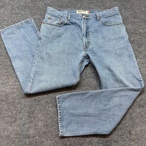 Levi's 505 38x30 Regular Fit Straight Leg Jeans Light Wash Classic Denim